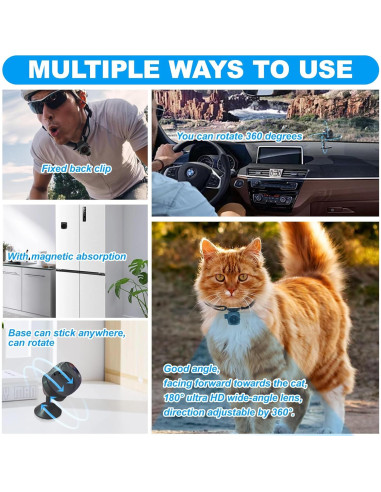 Cámara Espía para Mascotas LYML.E1 1080p con Collar Ajustable