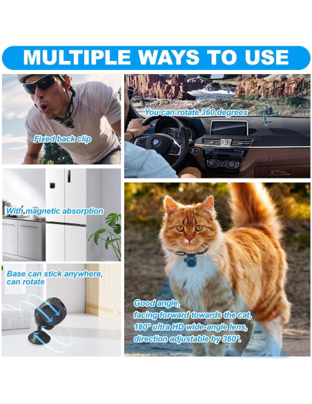 Cámara Espía para Mascotas LYML.E1 1080p con Collar Ajustable