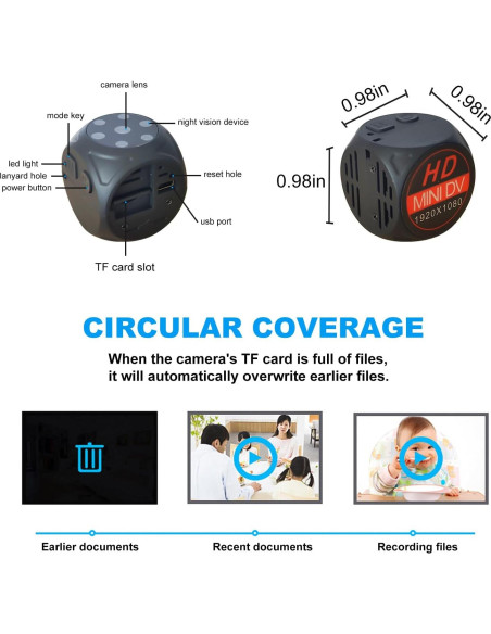 Cámara Espía para Mascotas LYML.E1 1080p con Collar Ajustable