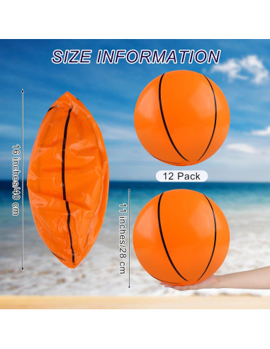 Balones de Baloncesto Inflables Durony 12 Piezas 28 cm