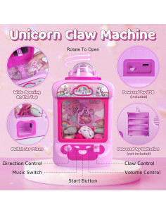 Mini Máquina de Garras Unicornio Marlrin con 20 Peluches 2