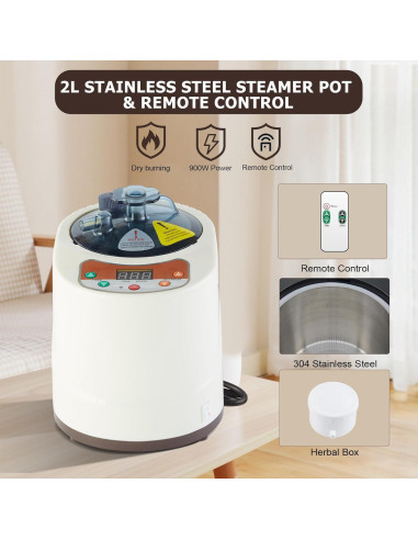 Generador de vapor portátil Smartmak 2L 900W acero inoxidable