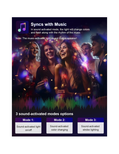 Luz de Fiesta Luditek GT019 con Control Remoto y Sonido