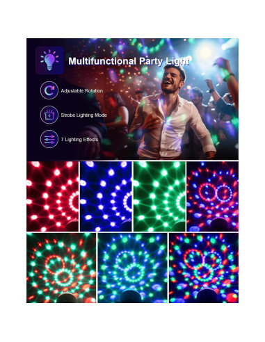 Luz de Fiesta Luditek GT019 con Control Remoto y Sonido