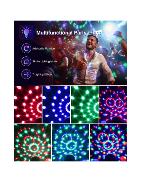 Luz de Fiesta Luditek GT019 con Control Remoto y Sonido