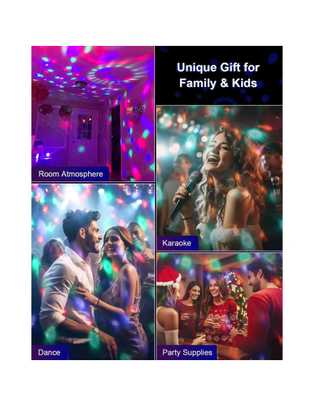 Luz de Fiesta Luditek GT019 con Control Remoto y Sonido