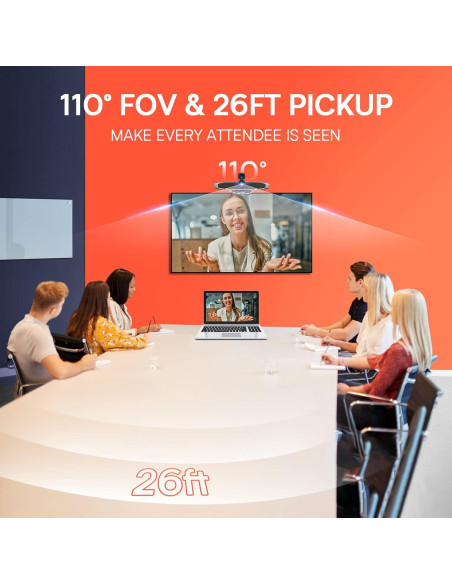 Cámara de Conferencia 4K COOLPO AI Huddle Mini, 6 Micrófonos