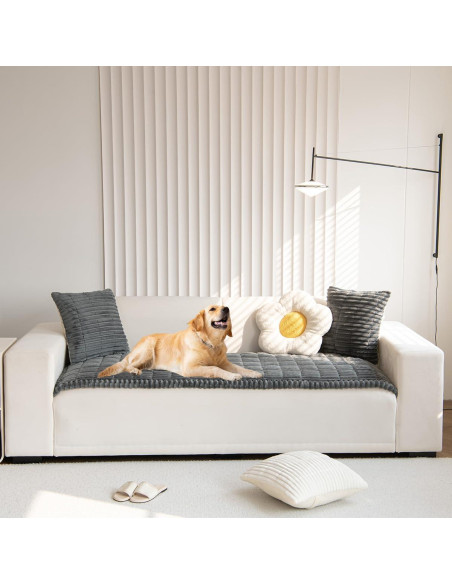 Cubierta Antideslizante para Sofá Gumfolk Gris 68x152 cm