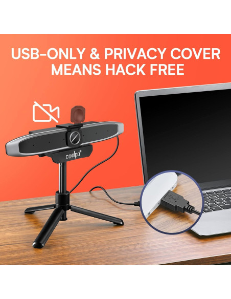 Cámara de Conferencia 4K COOLPO AI Huddle Mini, 6 Micrófonos