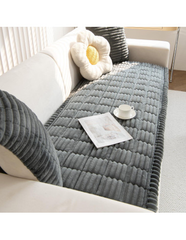 Cubierta Antideslizante para Sofá Gumfolk Gris 68x152 cm