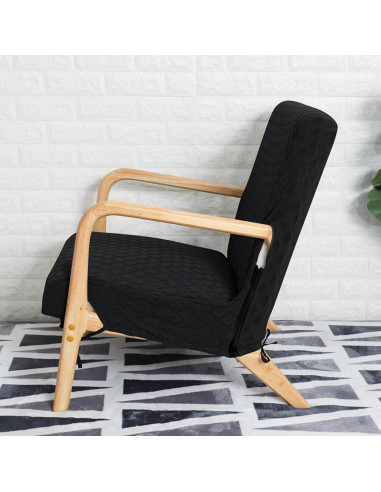 Funda de Silla de Brazo Qianly Impermeable Elástica Negra