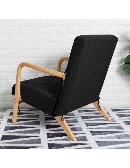 Funda de Silla de Brazo Qianly Impermeable Elástica Negra Funda de Silla de Brazo Qianly Impermeable Elástica Negra