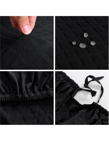 Funda de Silla de Brazo Qianly Impermeable Elástica Negra Funda de Silla de Brazo Qianly Impermeable Elástica Negra