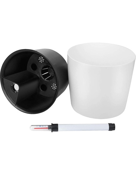 Macetas Autorriego ZOENHOU 4 Piezas 18 cm Blancas