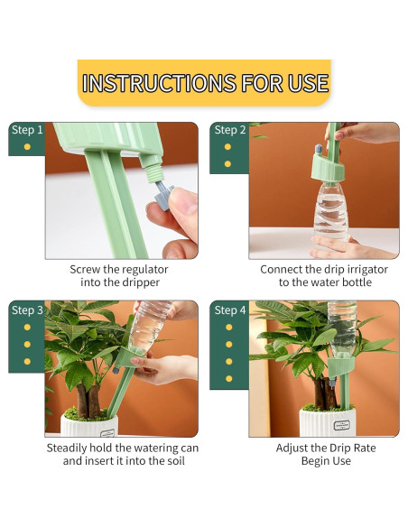 12 Picos de Autorriego Ajustables para Plantas - Riego Automático