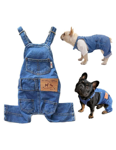 Mono de Mezclilla para Perros Tealots Azul Pequeño