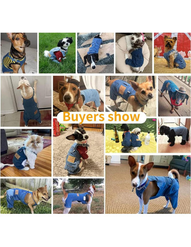 Mono de Mezclilla para Perros Tealots Azul Pequeño