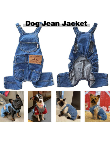 Mono de Mezclilla para Perros Tealots Azul Pequeño