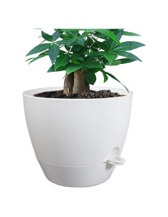 Maceta Autorriego UOUZ 30 cm Blanco con Drenaje y Reservorio