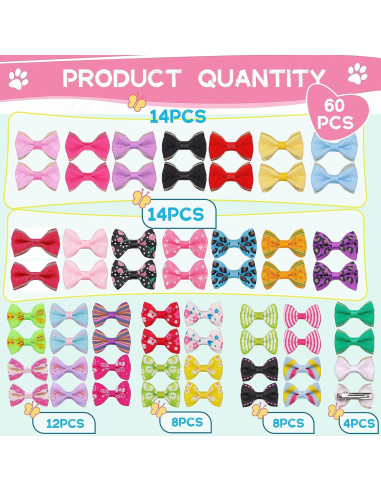 Lazos Pequeños para Perros YAKA 60 Pcs Accesorios de Pelo