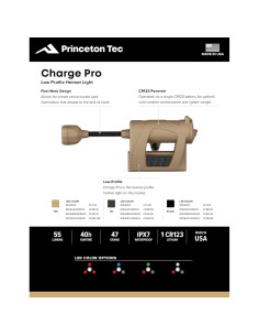 Luz Táctica Princeton Tec Charge Pro 55 Lúmenes Beige 2