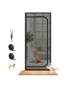 Puerta de Pantalla para Mascotas Dixutzi 37x83 cm Negra