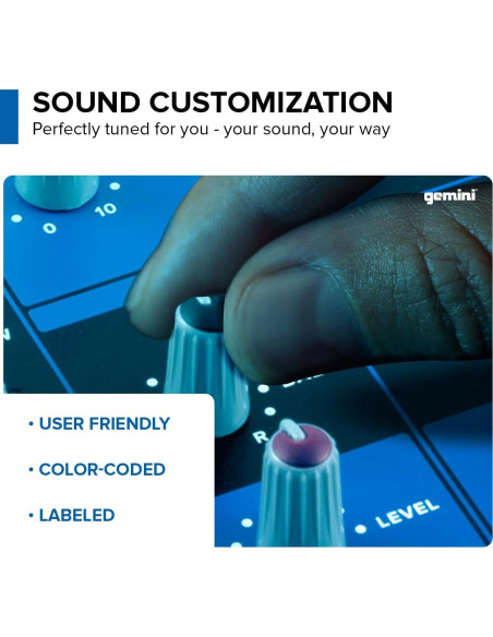 Mezclador de Audio Bluetooth GEM-05USB 5 Canales Compacto