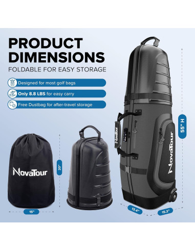 Bolsa de Viaje para Golf NovaTour - Tapa Dura, 138 cm
