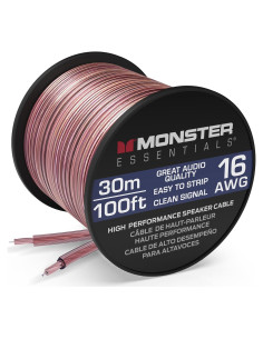 Cable de altavoz Monster Essentials 16 AWG 30,48 m audio