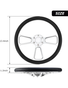 Volante de Carreras QYMOPAY 35.56 cm Universal 6 Agujeros 2