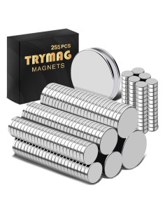 Imanes de Neodimio TRYMAG 255 Pcs 6 Tamaños para Manualidades