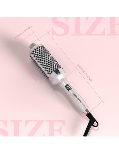 K&K Cepillo Térmico Redondo 4,32 cm 2 en 1 Alisador y Rizador