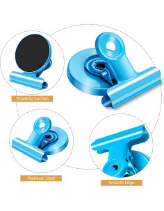 8 Imán de Refrigerador JTIEO Clips Magnéticos Coloridos 2