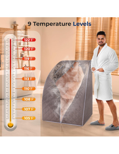 Sauna Portátil SereneLife 2L con Silla Plegable y Control Remoto