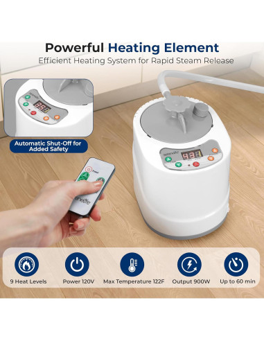 Sauna Portátil SereneLife 2L con Silla Plegable y Control Remoto
