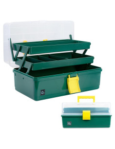 Caja de Almacenamiento Creahaus 3 Capas 33 cm Verde Oscuro