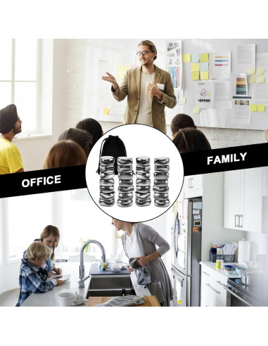 28 Imanes de Nevera MILEBAS Negros 30x10mm Fuertes