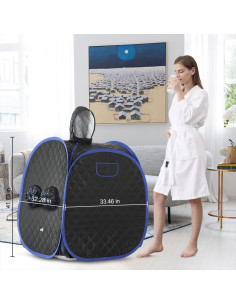 Sauna de Vapor Portátil ZONEMEL para 1-2 Personas 900W 2