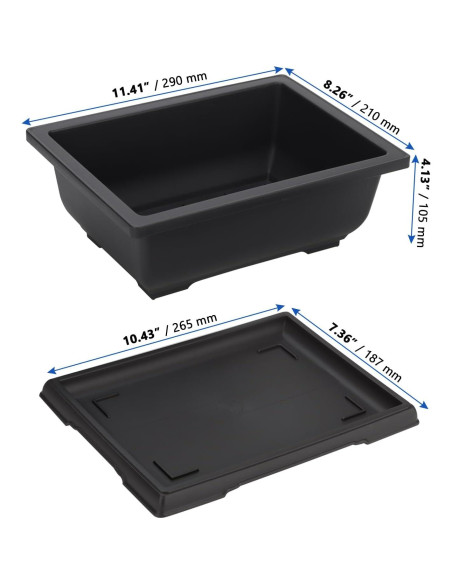Macetas de Plástico MANCHAP 3 Pack 29x21 cm para Bonsai
