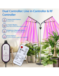 Luz de Crecimiento para Plantas LESHZHEN 4 en 1 Ajustable 2