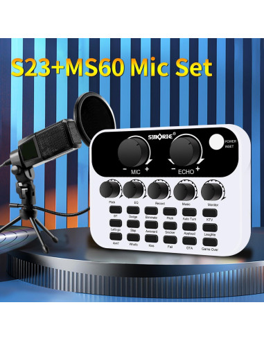 Micrófono de Condensador S23+MS60 para Podcast y Streaming