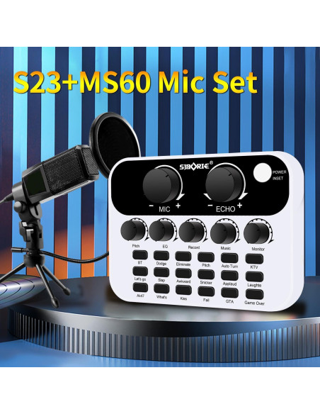 Micrófono de Condensador S23+MS60 para Podcast y Streaming