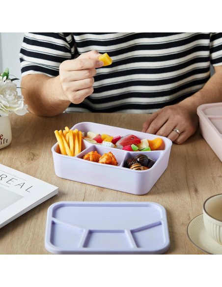 4 Cajas Bento de Silicona Ziliny Rectangulares a Prueba de Fugas