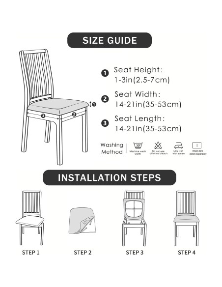 Funda de Silla de Comedor FORCHEER 6 Piezas Impermeables