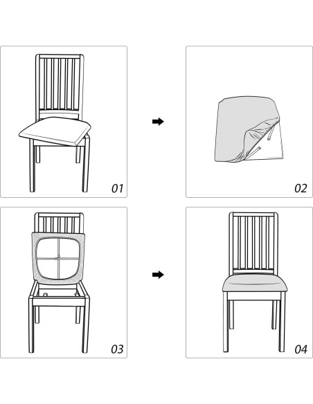 Funda de Silla de Comedor FORCHEER 6 Piezas Impermeables