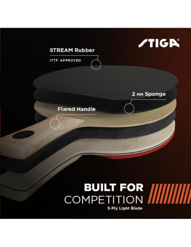 Paleta de Ping Pong STIGA Phoenix - Cuchilla 5 Capas 0.16kg