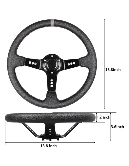 Volante de Carreras Spaorcco 6125 35cm Cuero Gris