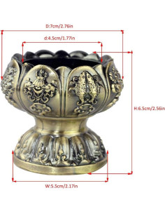 Portavelas de té Sleeri set de 2 bronce para meditación 2