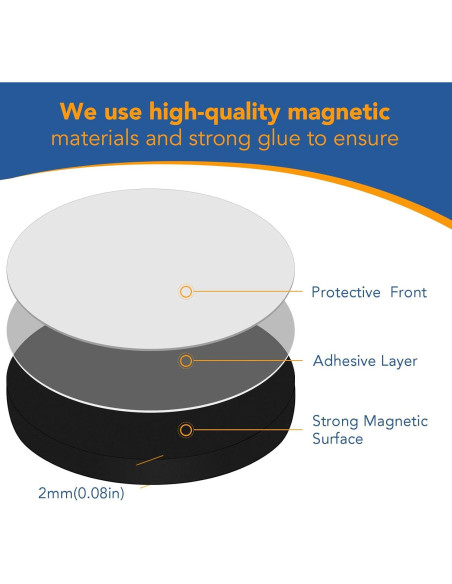 Puntos Magnéticos DIYMAG 20x2mm 140 Pcs Autoadhesivos