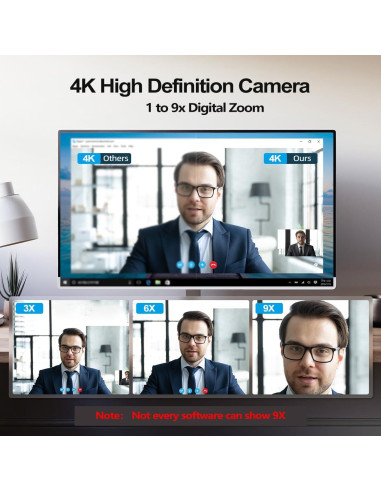 Cámara Web 4K Combess GAOQING 123 con Luz Ajustable